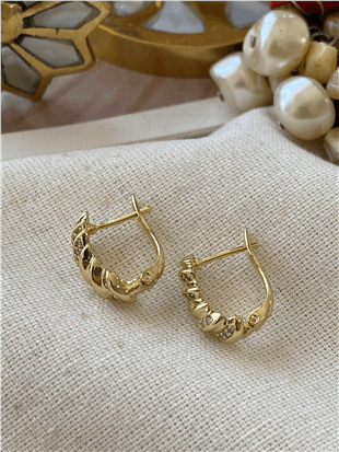 VIP 14K Tırtıklı Mini Küpe