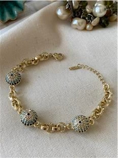 VIP 14K Üç Nazarlı Bileklik