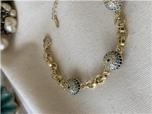 VIP 14K Üç Nazarlı Bileklik