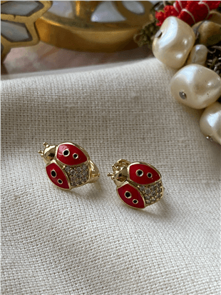 VIP 14K Uğur Böceği Küpe