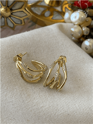VIP 14K Wave Kaburga Küpe