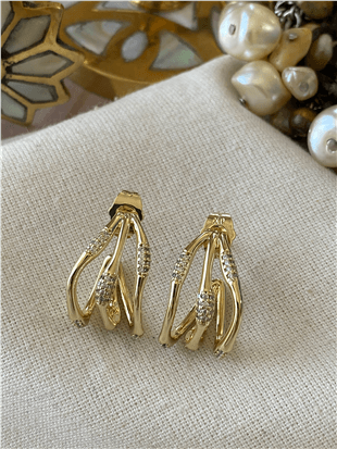 VIP 14K Wave Kaburga Küpe