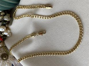 VIP 14K Yassı Ezme Zincir Kolye
