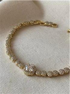 VIP 14K Yuvarlak Taşlar Bileklik