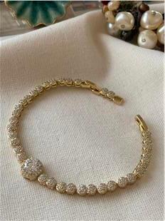 VIP 14K Yuvarlak Taşlar Bileklik