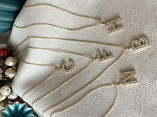 VIP 14K Zarif Harf Kolye