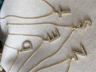 VIP 14K Zarif Harf Kolye