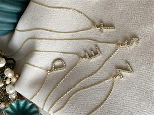 VIP 14K Zarif Harf Kolye