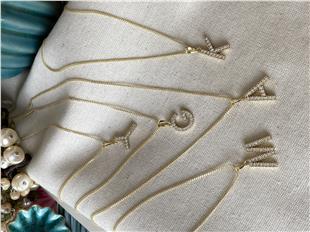 VIP 14K Zarif Harf Kolye