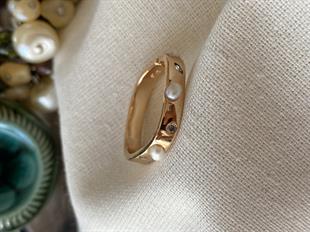 VIP Ayarlanabilir İncili Kare Yüzük