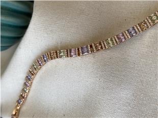 VIP Çift Sıra Light Pastel Baget Bileklik