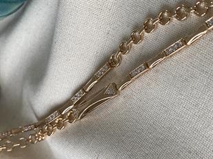 VIP İkili Halka Detaylı Taşlı Bileklik