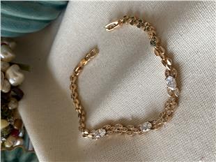 VIP Oval Taşlı Leaf Bileklik