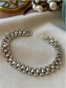 VIP Silver Taşlı Kalın Zincir Bileklik