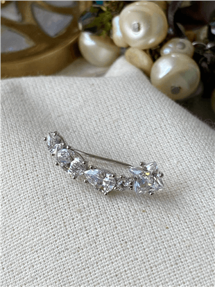 VIP Silver Taşlı Kıkırdak Küpe
