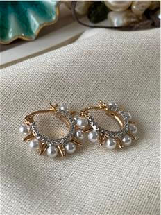 VIP Silver Taşlı Pearl Küpe