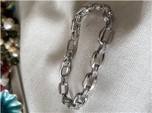 VIP Silver Taşlı Zincir Bileklik