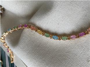 VIP Sıralı Renkli Taşlar Bileklik