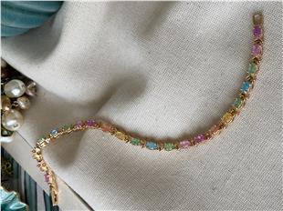 VIP Sıralı Renkli Taşlar Bileklik