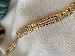 VIP Suyolu Detaylı Çapraz Desen Bileklik