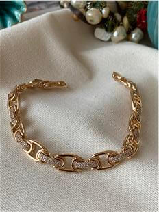 VIP Taş Geçmeli Düğme Bileklik