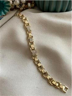 VIP Taşlı Geçmeli Zincir Bileklik