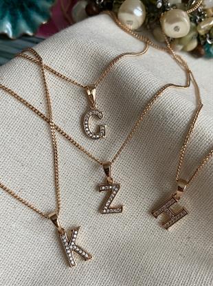 VIP Taşlı Harf Kolye