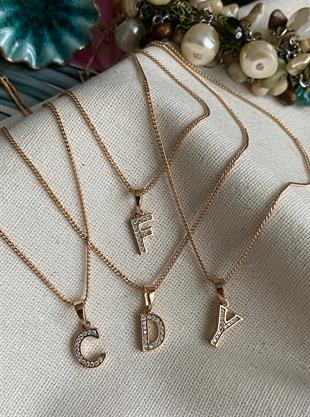 VIP Taşlı Harf Kolye