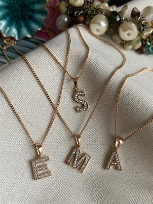 VIP Taşlı Harf Kolye