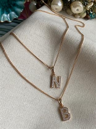 VIP Taşlı Harf Kolye