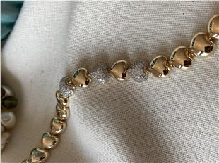 VIP Taşlı Kalp Sıra Bileklik