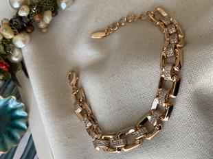 VIP Taşlı Kare Pencere Bileklik