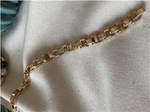 VIP Taşlı Kare Zincir Bileklik