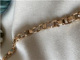 VIP Taşlı Kare Zincir Bileklik