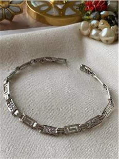 VIP Taşlı Silver Maze Bileklik