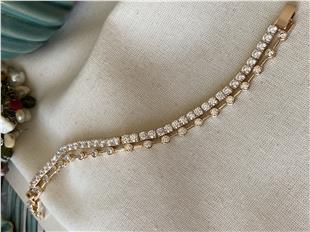 VIP Tek Sıra Suyolu Detaylı İkili Bileklik