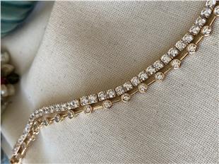 VIP Tek Sıra Suyolu Detaylı İkili Bileklik