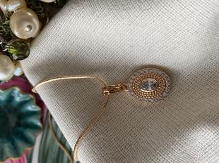 VIP Zirkon Taş Oval Kolye