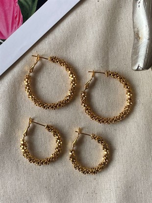 Çelik Tırtıklı Halka Küpe