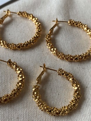 Çelik Tırtıklı Halka Küpe