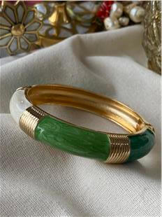 Yeşil Mineli Desenli Kelepçe