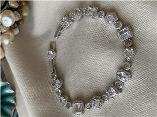 Zirconium Gümüş Figürler Bileklik