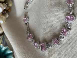 Zirconium Pembe Figürler Bileklik