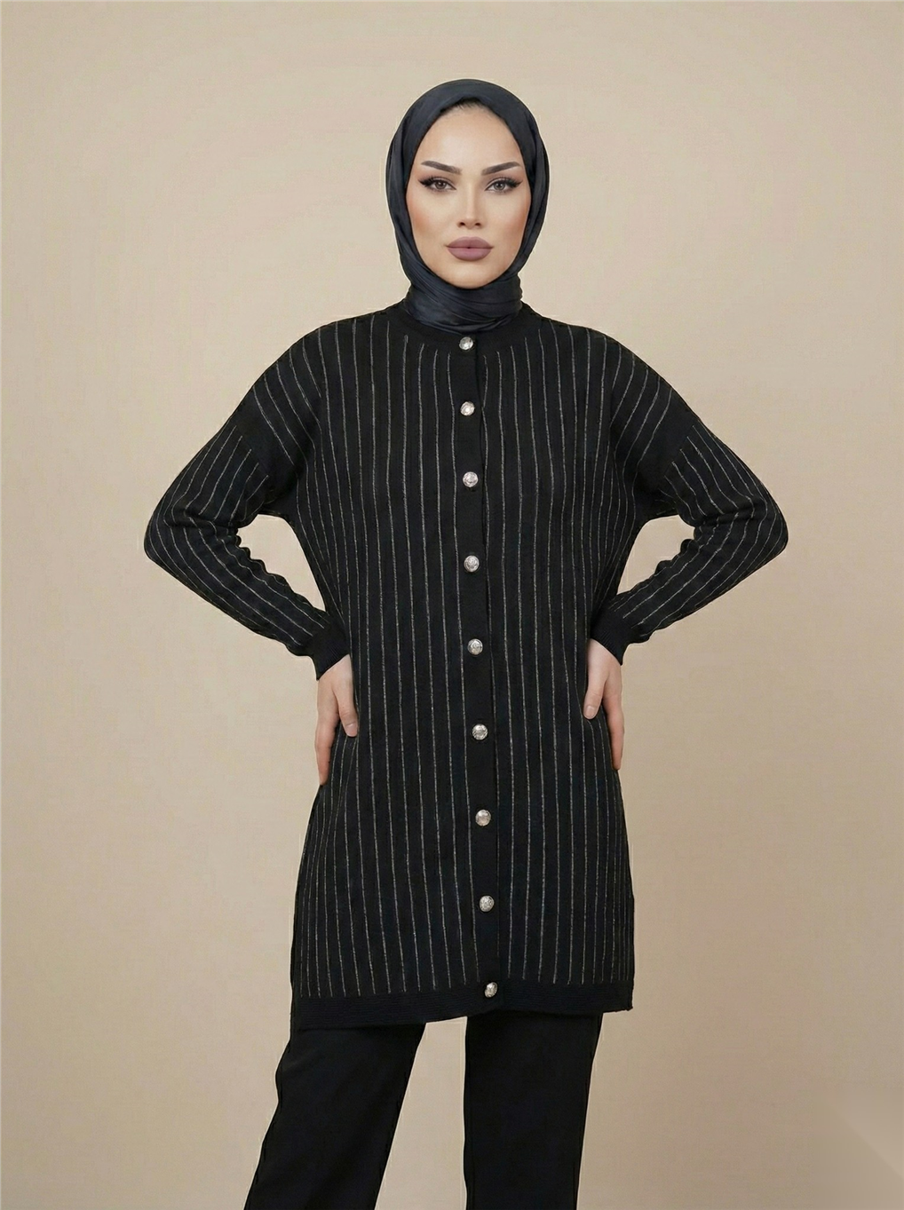 140501 NEFİSE SİMLİ TRİKO KISA HIRKA