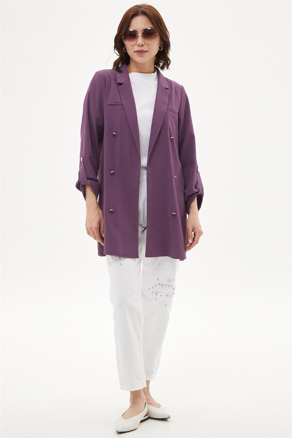 SİTARE 18004 DATÇA GÖMLEK CEKET 38-46- Violet
