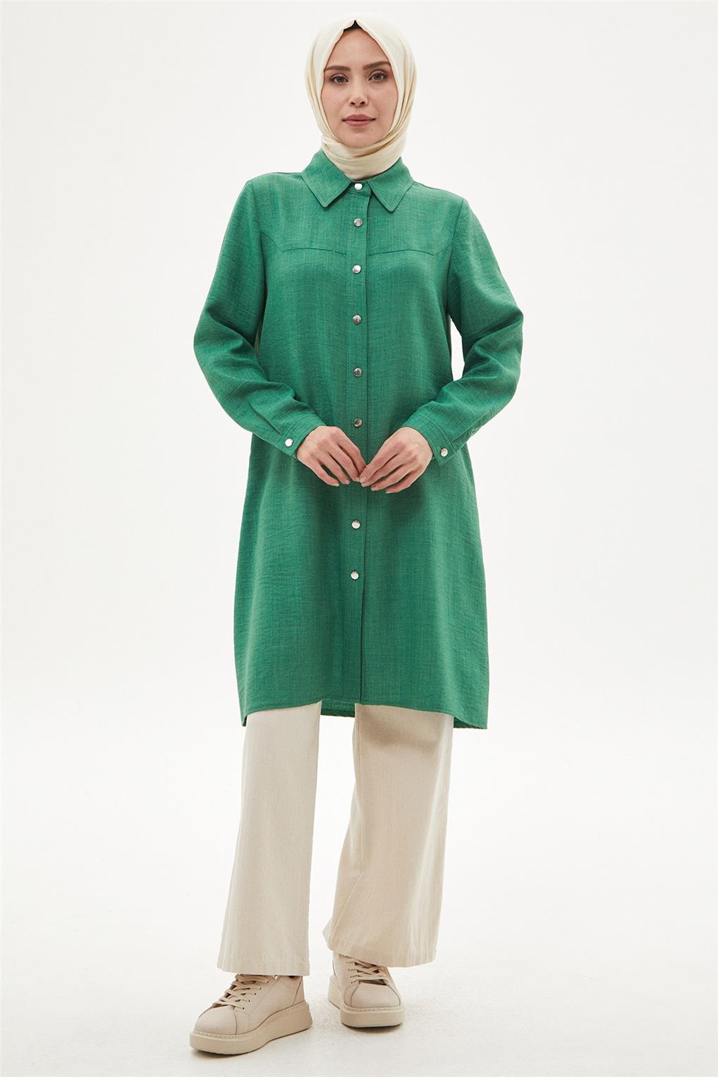 SİTARE 241081 LEVİN KETEN ROBASI KÖŞELİ TUNİK 40-50- BENETTON