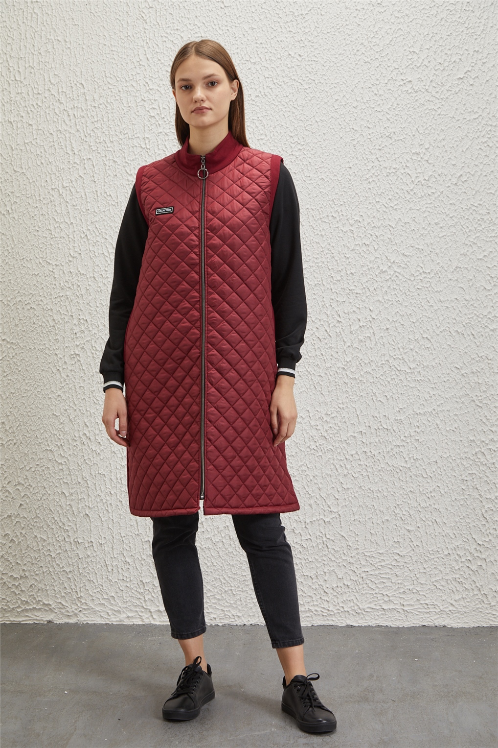 Sitare A Kalıp Kapitone Yelek 22K8004- Bordo