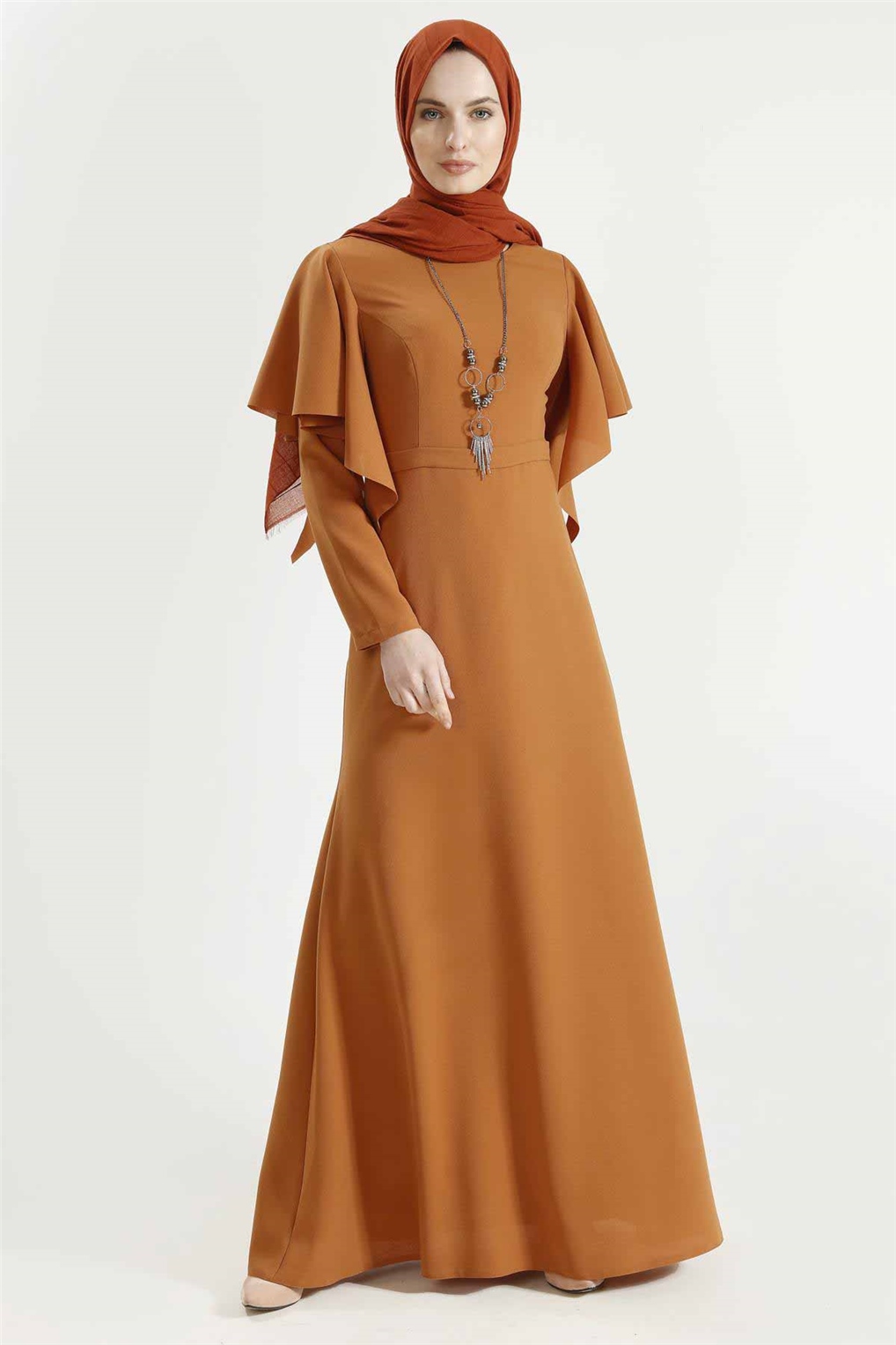 Sitare Elbise 5184- Camel