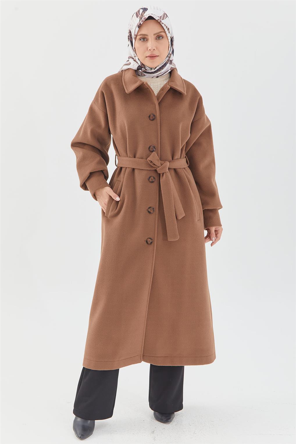 SİTARE KASHA DÜŞÜK KOL KABAN 240558- Kahverengi