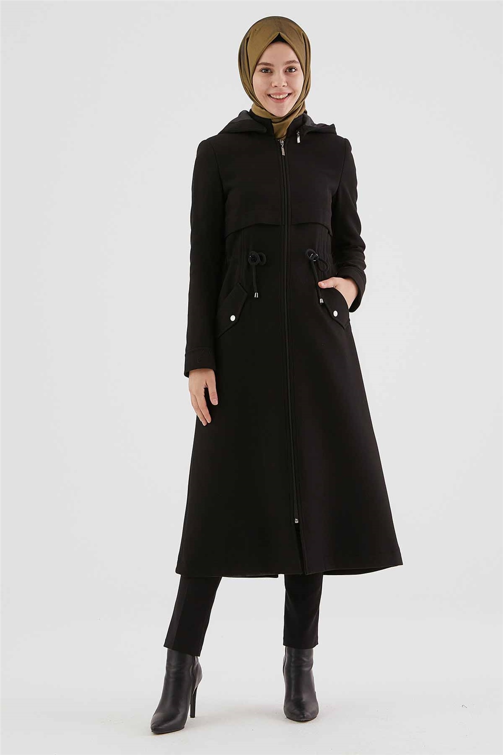 Sitare Kaşmir Kaban 21K750- Siyah